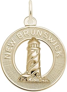 10k Yellow Gold New Brunswick Lighthouse Charm, Charms for Bracelets and Necklaces