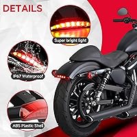 Vista 5 de Rich Choices Luz trasera de freno LED para motocicleta con guardabarros trasero cortado, placa de matrícula, luz trasera de parada, luz
