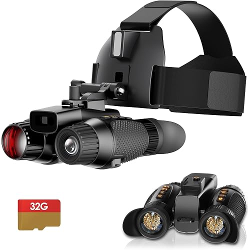 3D Head-Mounted Night Vision Goggles with Rangefinder,Infrared Night Vision Binoculars 850nm 328Yd Range Finder& 8X Digital Zoom 10°FOV，32GB TF Card Included