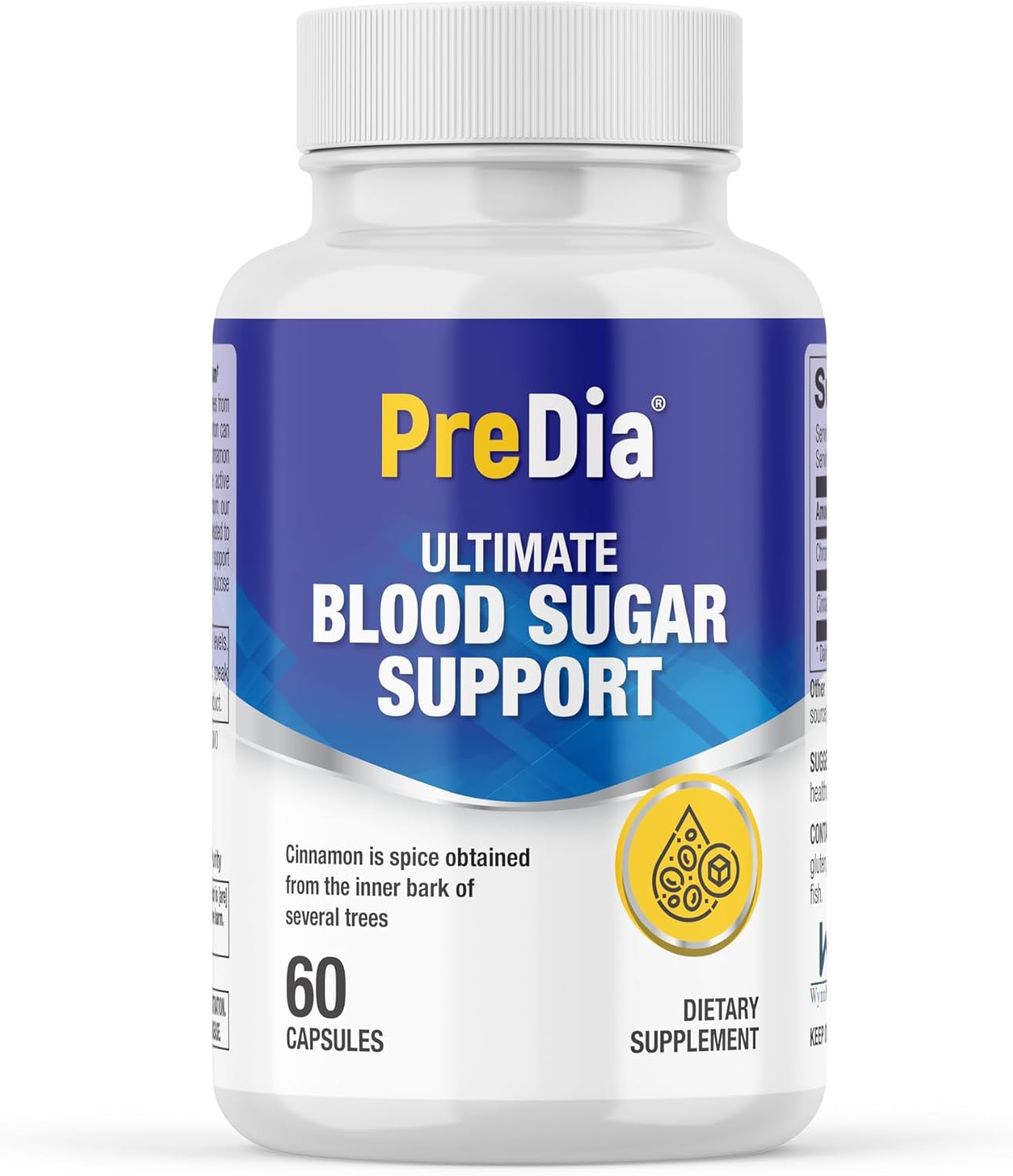 PREDIA® Ultimate Blood Sugar Support - Vegan Capsules for Balanced Glucose Levels, Energy & Metabolism - Non-GMO, 60 Capsules