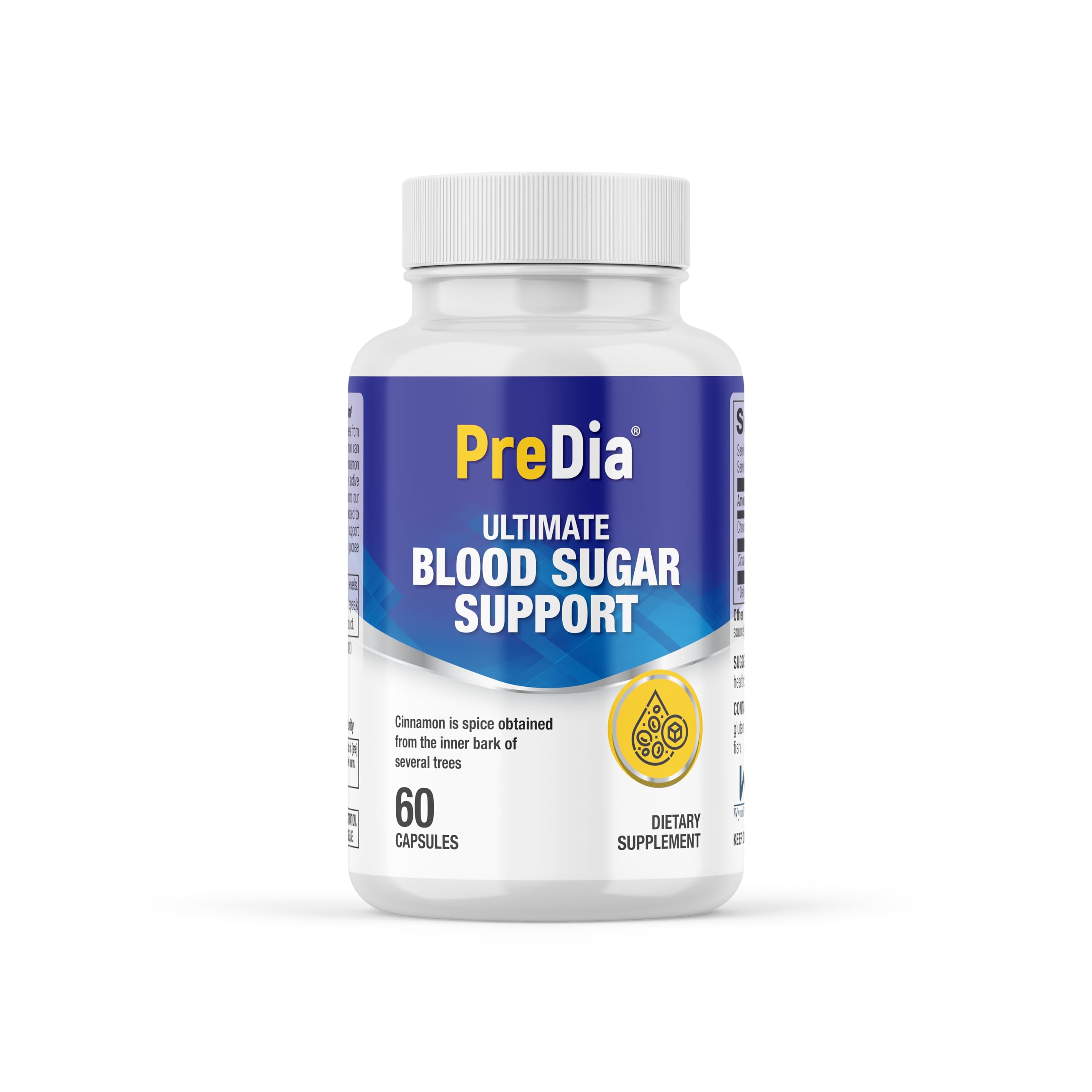 PREDIA® Ultimate Blood Sugar Support - Vegan Capsules for Balanced Glucose Levels, Energy & Metabolism - Non-GMO, 60 Capsules