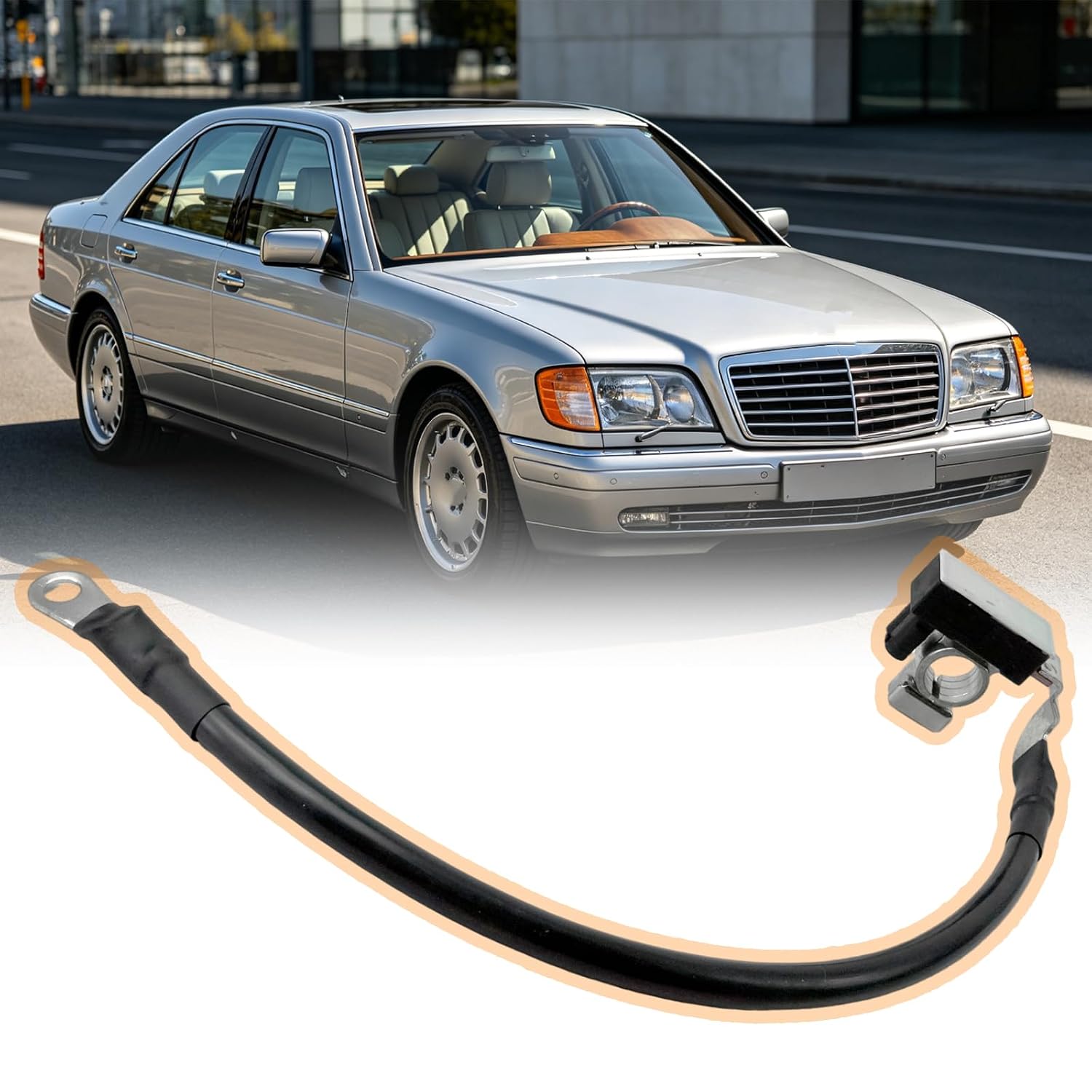 2215420718 Ground Cable with Battery Sensor Compatible with Mercedes-Benz W221 S-Class 2007-2013 Replaces 2215420318 2215420518 2215421118 A2215420718