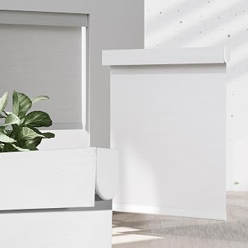 Blackout Roller Shades for Indoor Windows, Cordless Jacquard Fabric-Matched Roller Blinds, Easy to Install Privacy UV Protection Roll Up Blinds for Home Office, White, 26" W x 72" H