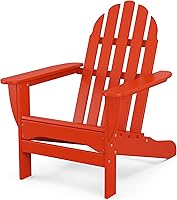 POLYWOOD AD4030SR Classic Adirondack Chair Sunset Red - Weatherproof HDPE Outdoor Lounger