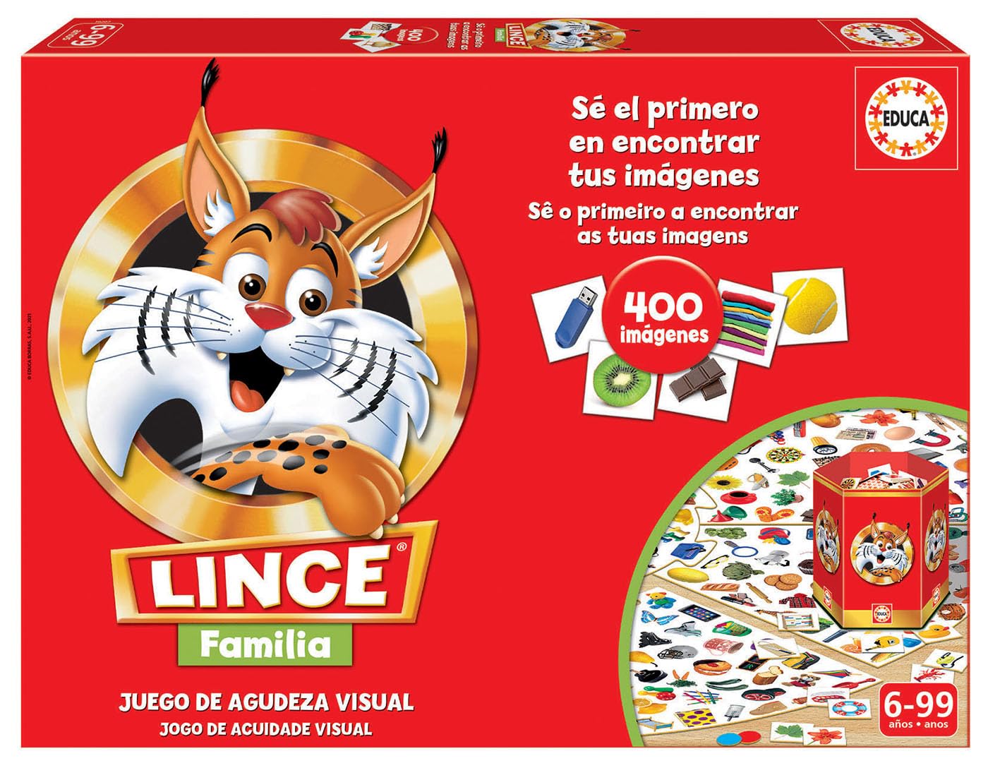 Educa - Lince Familia | Juego de Observación y Memoria con 400 Imágenes | para Toda la Familia | Juego Educativo de Agilidad Visual y Concentración | Niños 6 Años en Adelante