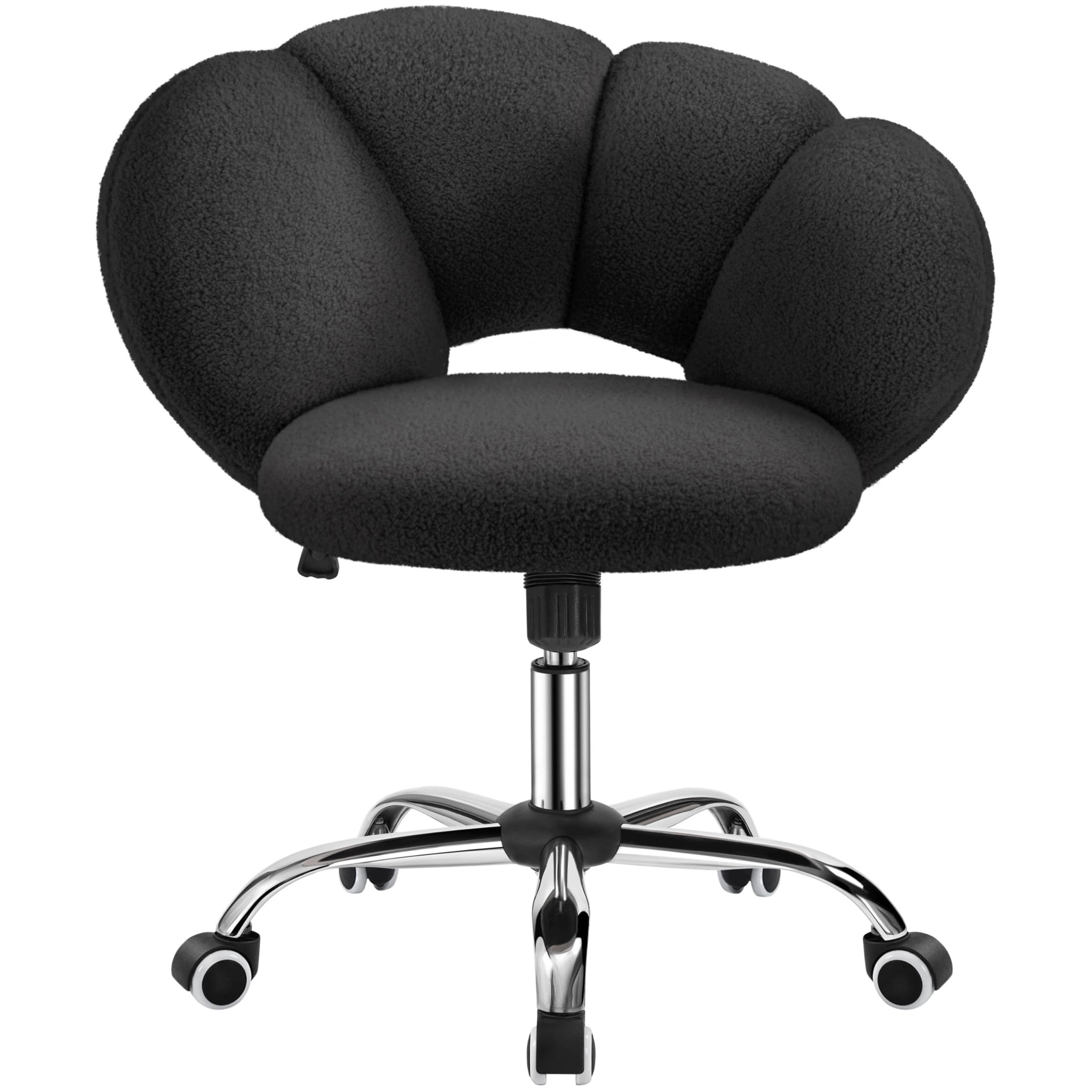 Yaheetech Ergonomiczne krzesło biurowe, w kształcie chmury, nośność 136 kg, regulowana wysokość, do sypialni, biura, salonu, kolor czarny