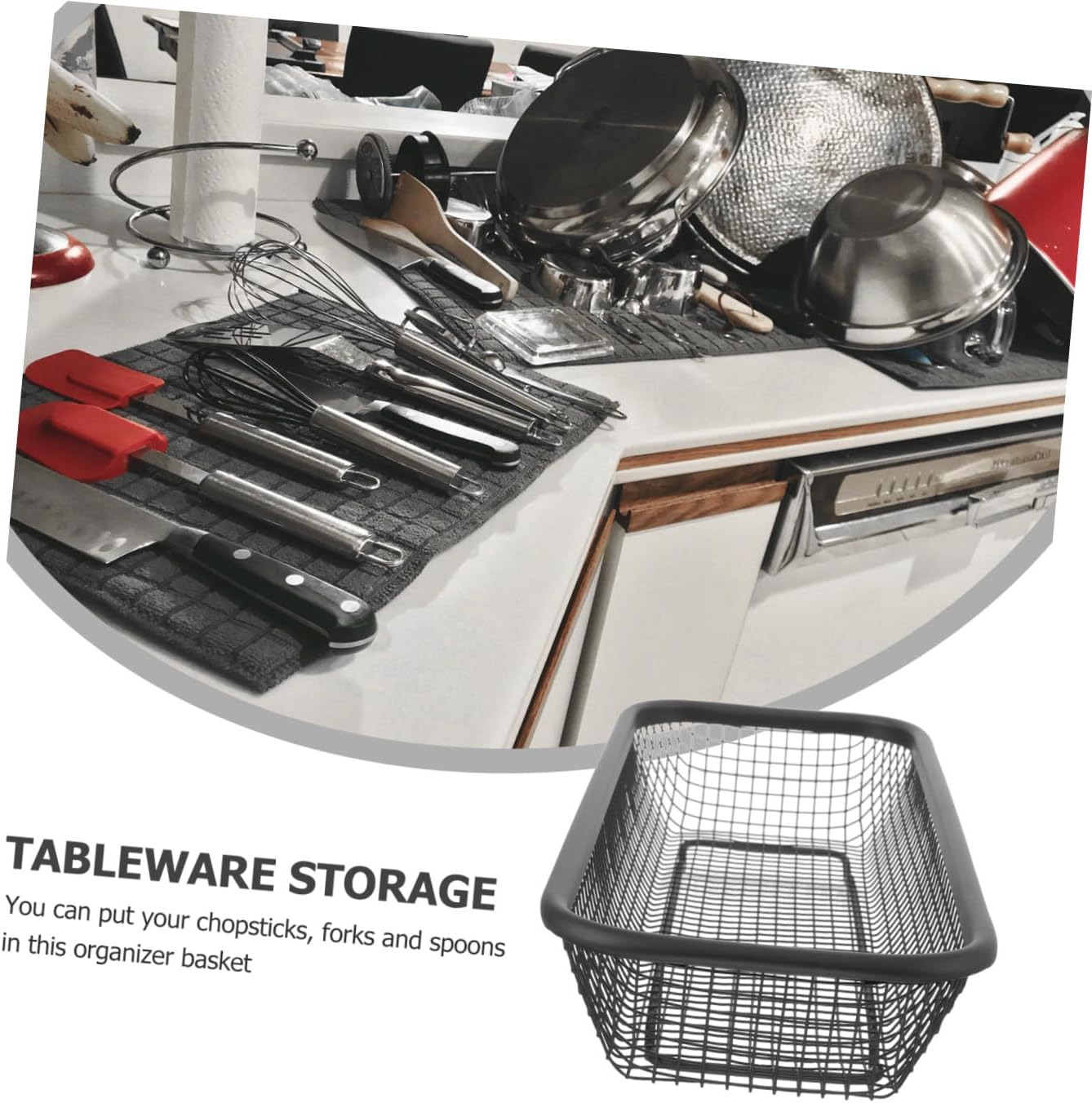 MAGICLULU 3pcs Dishwasher Chopstick Holder Multipurpose Kitchen Tool Storage Rack Drying Basket for Utensils Wear Resistant Design for Home Outdoor Use