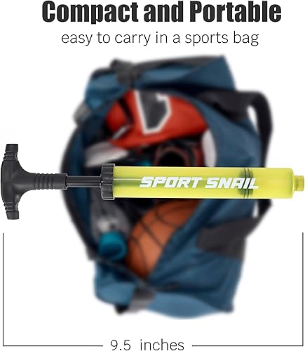 Miniatura 3 de Bomba de mano para pelotas Bomba de aire portátil con aguja de 3 piezas y estuche compacto Inflador de pelota deportiva pequeña Voleibol, fútbol