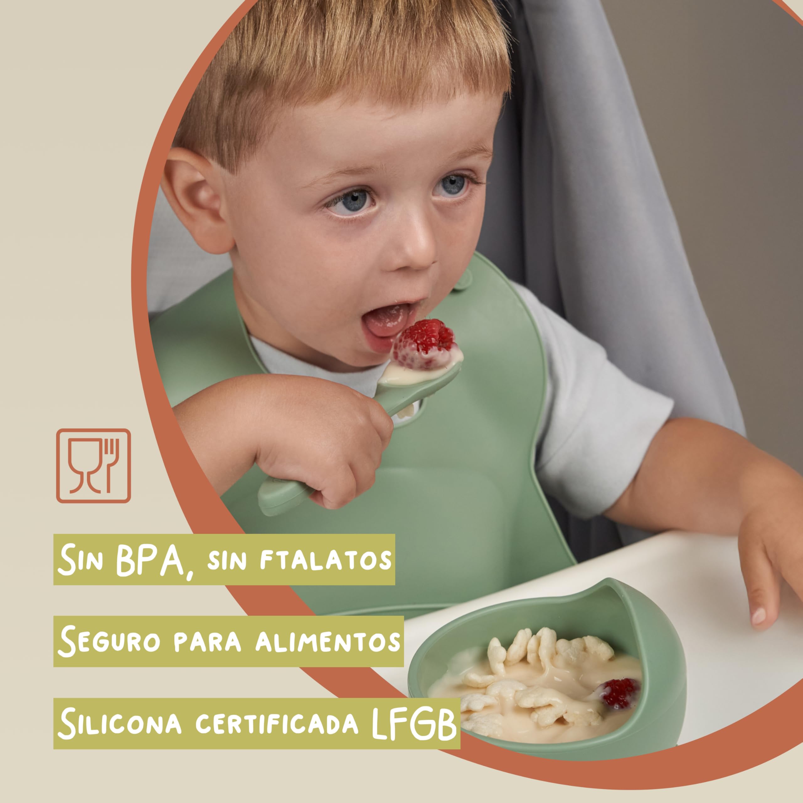 Set Pappa Svezzamento Neonati in Silicone LFGB – 10 Pezzi | Set Autosvezzamento Premium con Piatto e Ciotola con Ventosa, Tazza, Bavaglino e Posate Bambino | Senza BPA