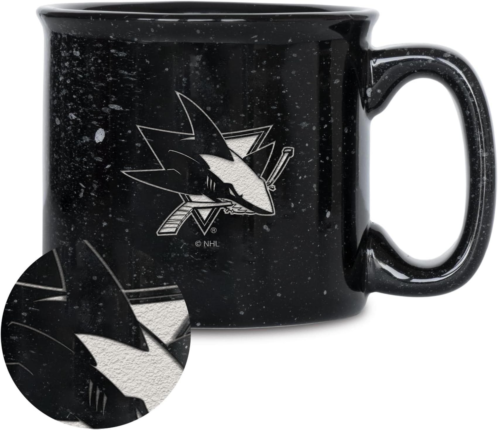 NHL Hockey Detroit Red Wings Red Speckle 12oz Laser Engraved Campfire Mug