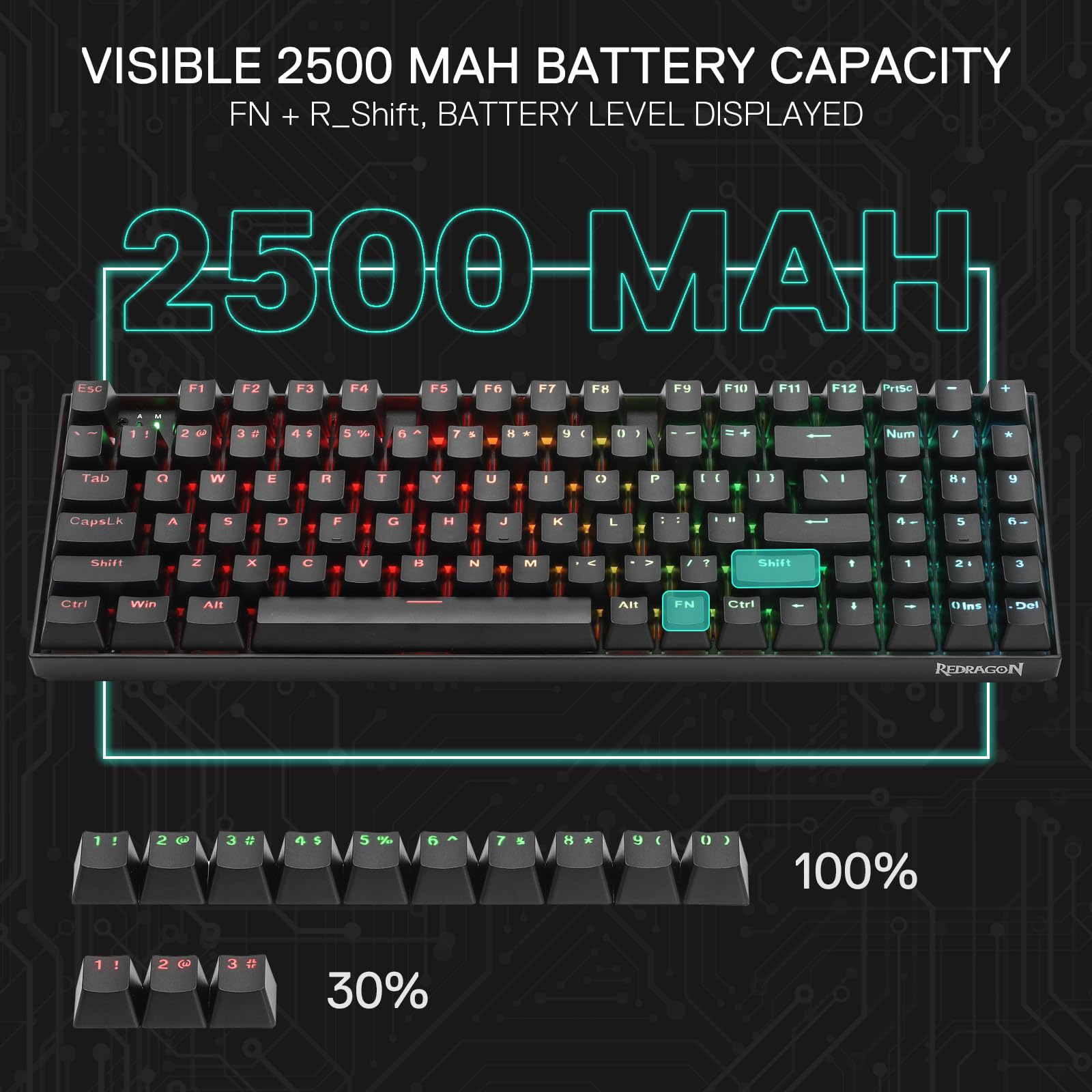 Amazon | Redragon K736 PRO ラピッドトリガー ワイヤレス ゲーミング