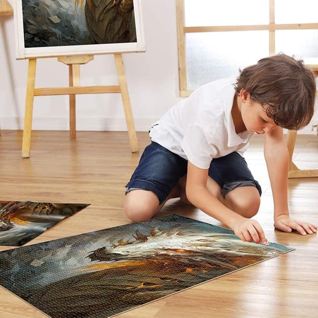 Foto 4 de 6 de Rompecabezas para Adultos de 1000 Piezas Arte de Dragones Hecho de cartón para y a Partir de 14 años Juego…