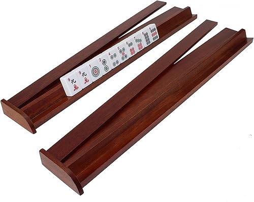 Miniatura 4 de Pagamos tu impuesto de ventas American Mahjong Set en caja de madera  4 estantes de madera y empujadores incluidos, 166 azulejos M30MH