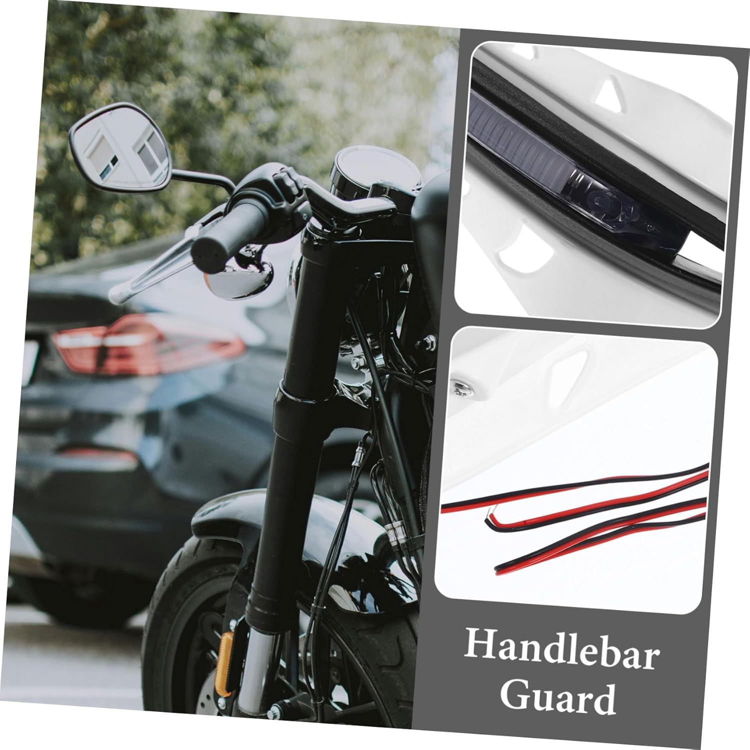 2Pcs Motorcycle Handguard with LED Lights Windproof Handlebar Protector for Enhanced Safety Easy Installation Compatible with Various Motorbike Models Stylish Design