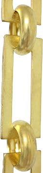 RCH Hardware Decorative Acid Dipped Solid Brass Chain for Hanging, Lighting - Rectangular Square Edge and Unwelded Links 1 Foot