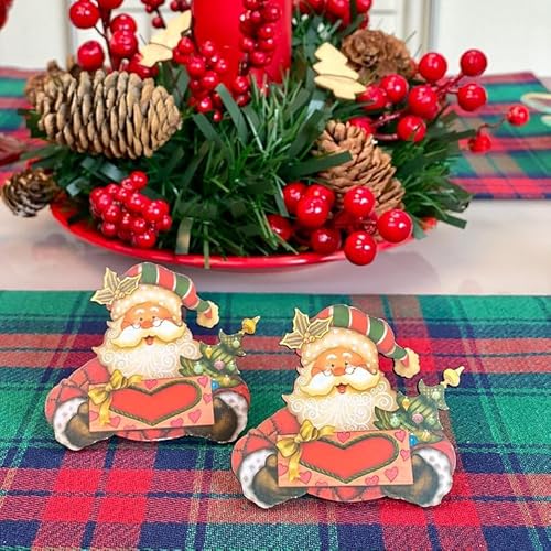 Kit Jogo Americano Completo Xadrez de Natal Natalino Guardanapos e Porta Guardanapos (6 LUGARES)