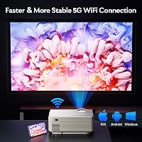 YEZMEK Projektor 5G WiFi Bluetooth Native 1080P Full HD, Mini LED Projektor 4K Támogatás, Hordozható Házimozi Projektor 3