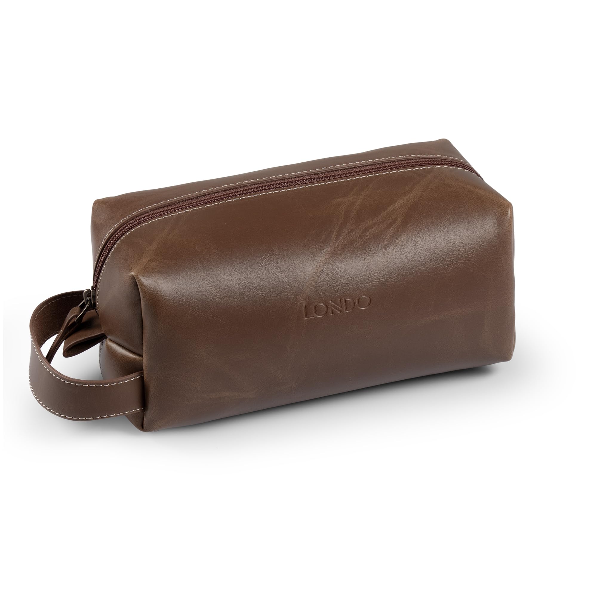 Londo Leather Cosmetic Makeup Pouch & Travel Watch Box. Stylish Durable Protective Storage Organizer for Toiletries & Versatile Accessories