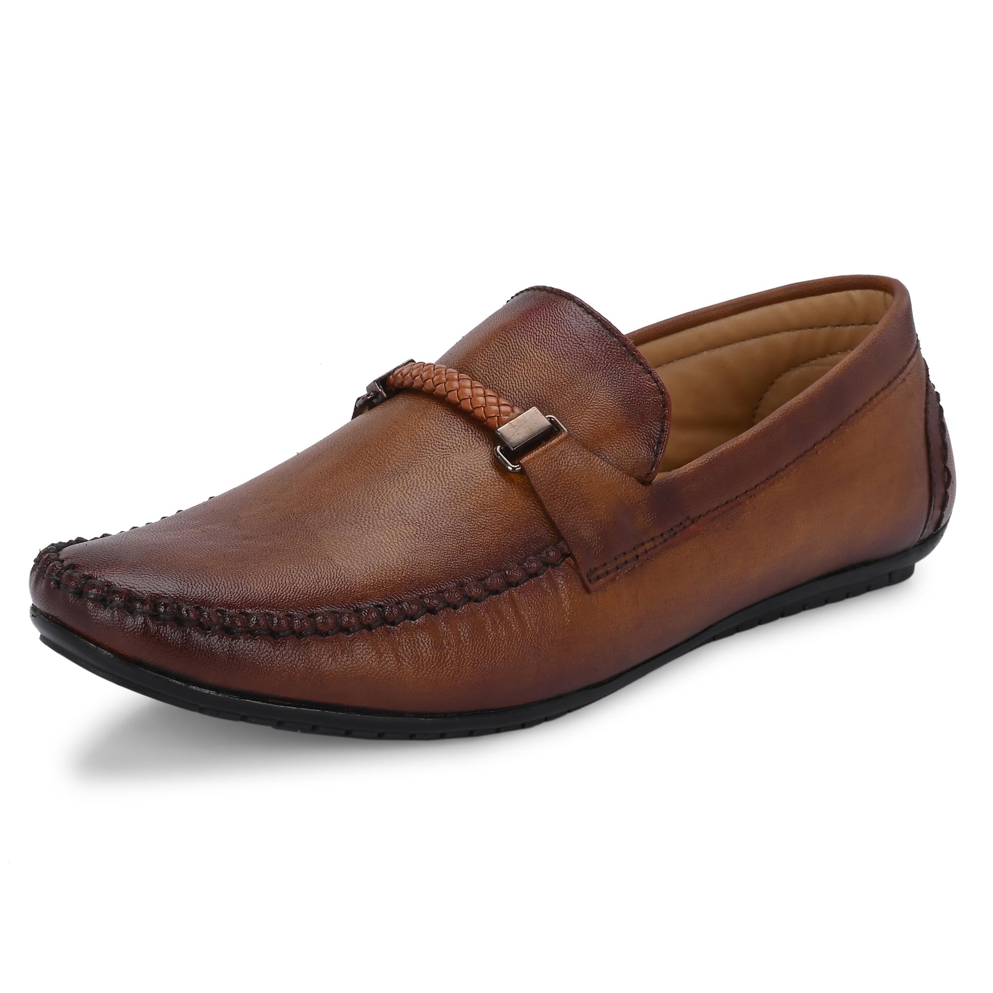 MAN MATE Tan Vegan Leather Casual Loffers Shoes for Men - 9 UK (B0D5DL6VZG) Amazon Price History, Amazon Price Tracker