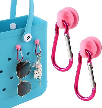 2Pcs Hooks Set Charms Accessories for Bogg Bags and Simply Southern Bag - Insert Hook Holder with Small Key Chain