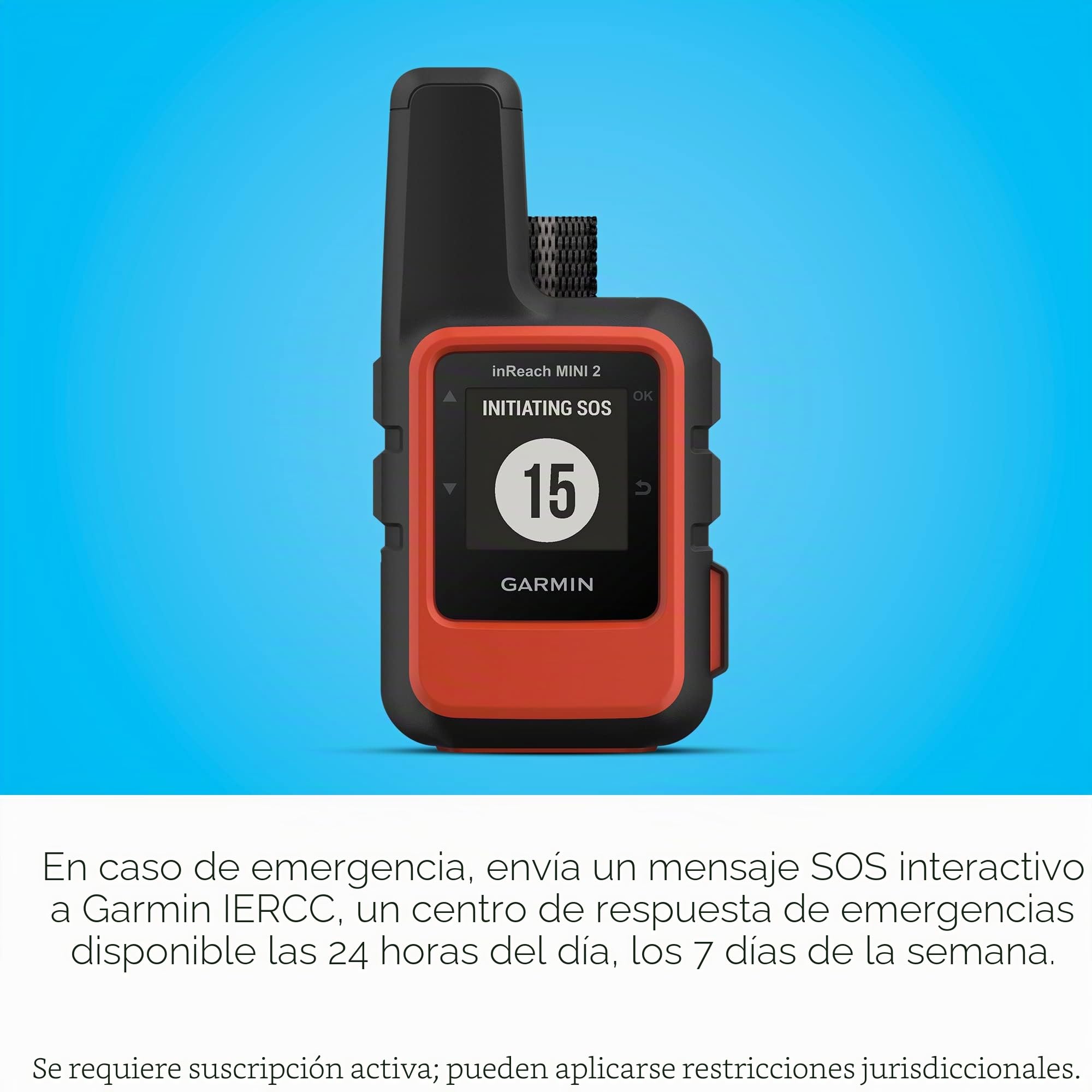 Garmin inReach Mini 2, Comunicador por satélite Ligero y Compacto, para Senderismo, Color Naranja - 010-02602-00