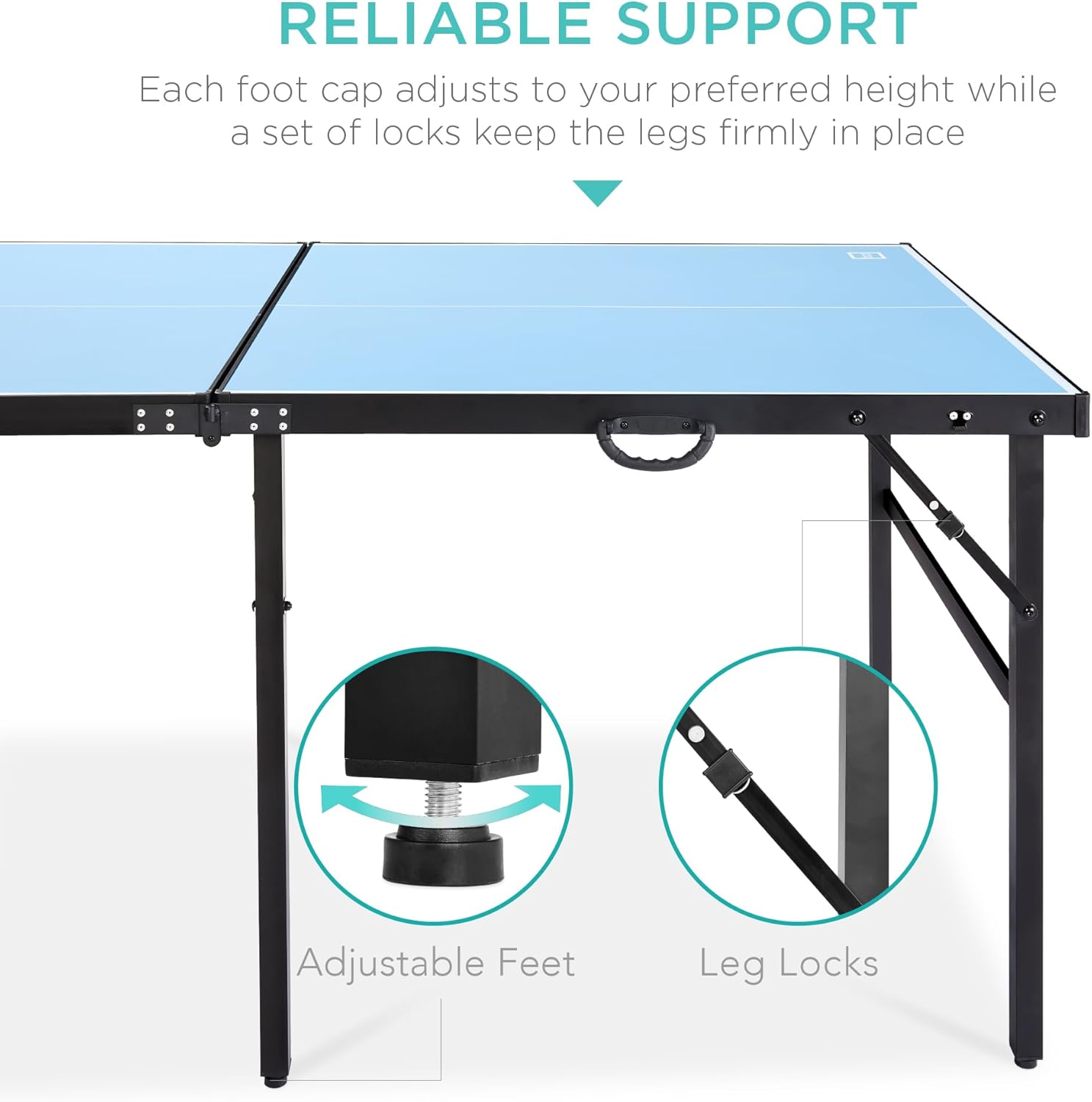 Best Choice Products 6x3ft Portable Ping Pong Table, Mid-Size Folding Indoor Outdoor Table Tennis w/ 2 Paddles, 4 Balls Included, Carrying Bag