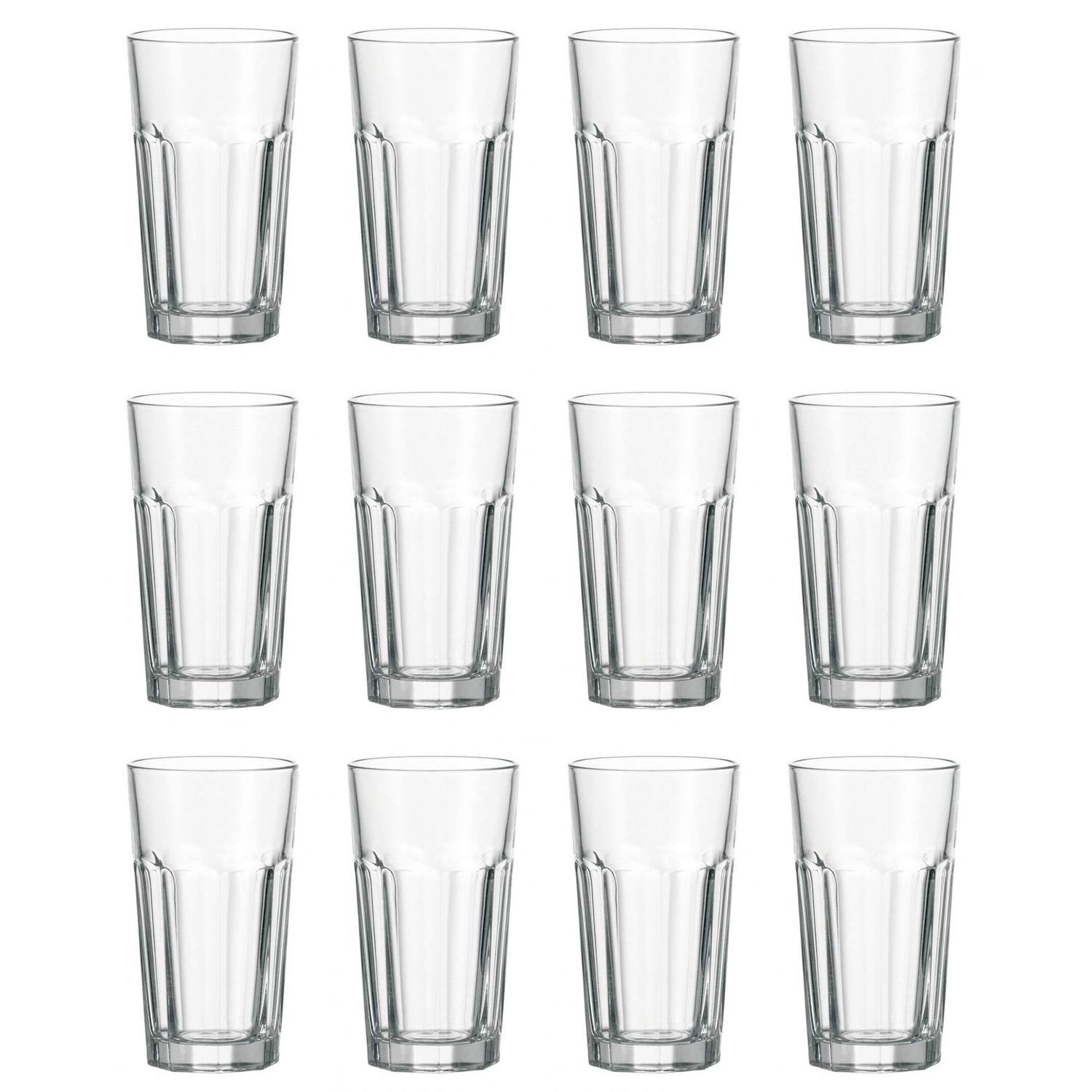 LEONARDO 013384 Rock Longdrinkbecher XL, 540 ml, Glas, klar (12 Stück)
