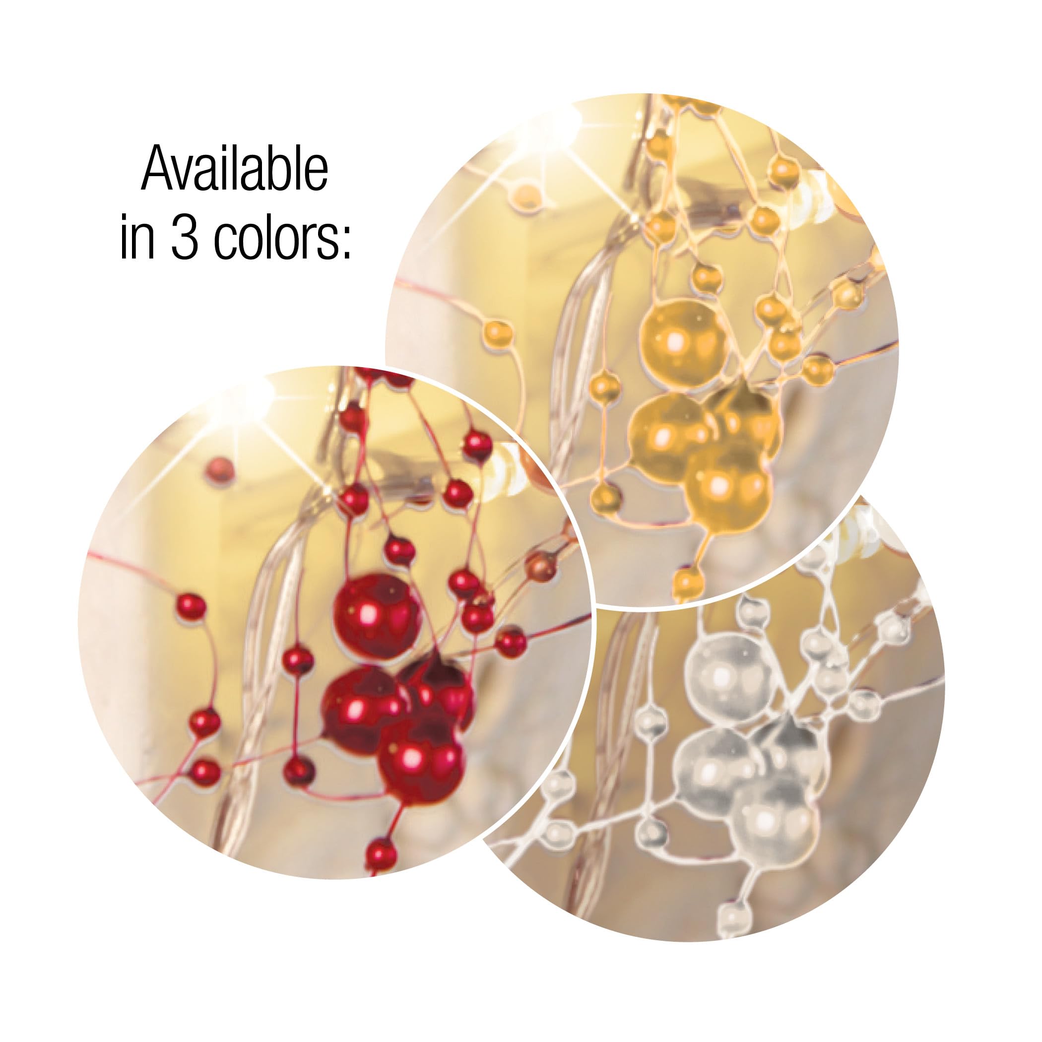 Collections Etc Weihnachtsgirlande mit beerenfarbenen Perlen rot