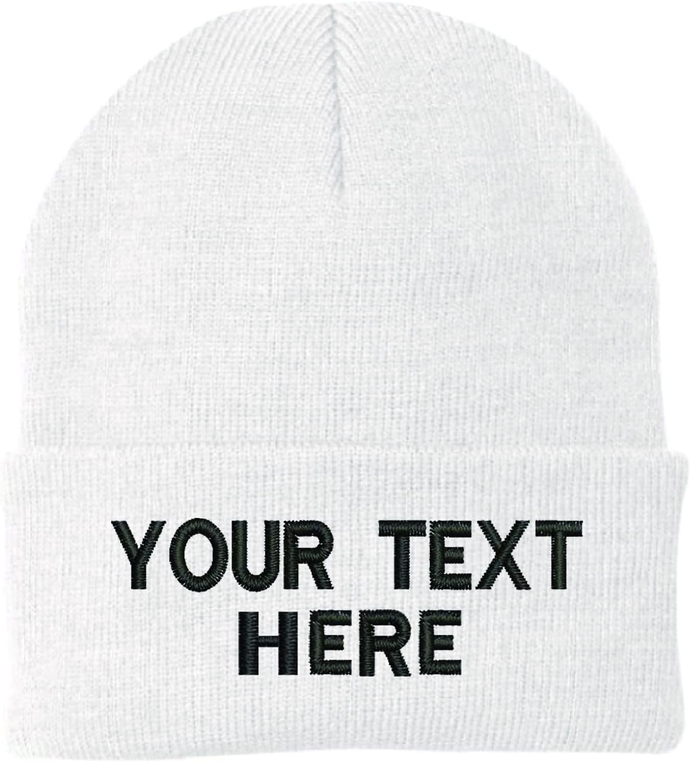 Black Personalized Custom Embroidered Personalized Custom Text Beanie Your Text Here Custom