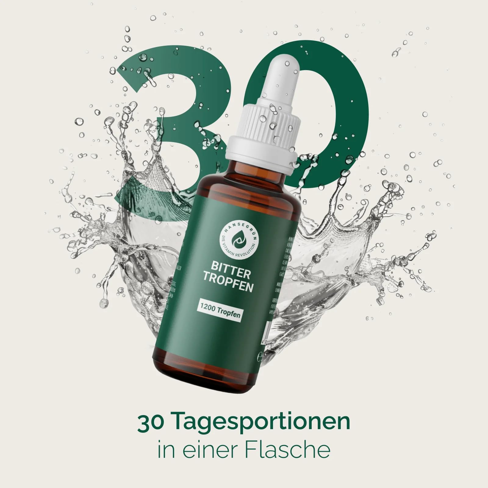 Hansegrün - 2x Bittertropfen - 50ml - Trägt zu einem normalen Fett- und Kohlenhydratstoffwechsel¹ bei - mit 12 Kräutern & Apfelessig - Ohne Zusatzstoffe - Ideal gegen Heißhunger & für das Wohlbefinden