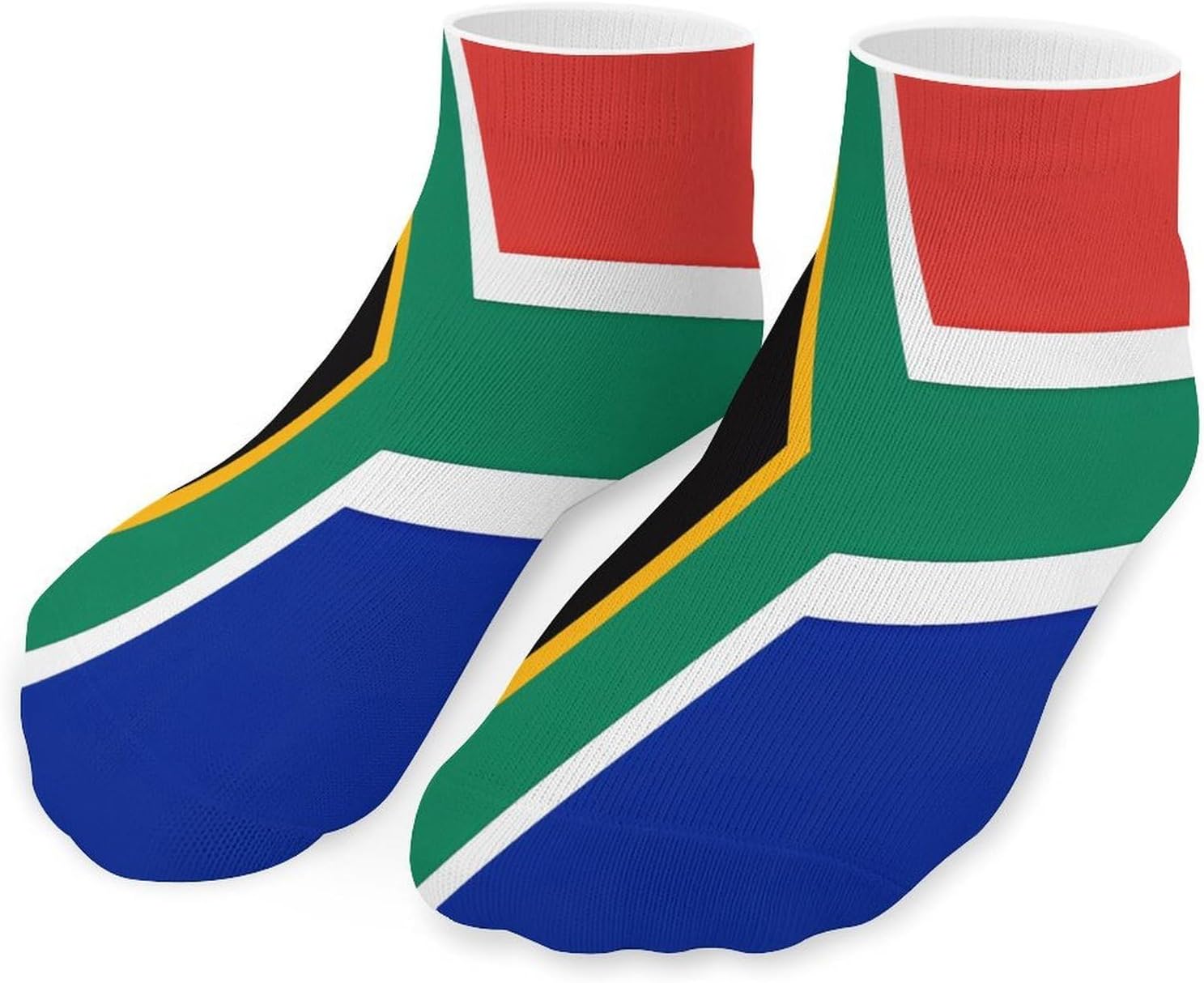 5 Pairs Athletic Crew Socks Moisture-Wicking South Africa Flag Running Socks with Reinforced Heel & Toe