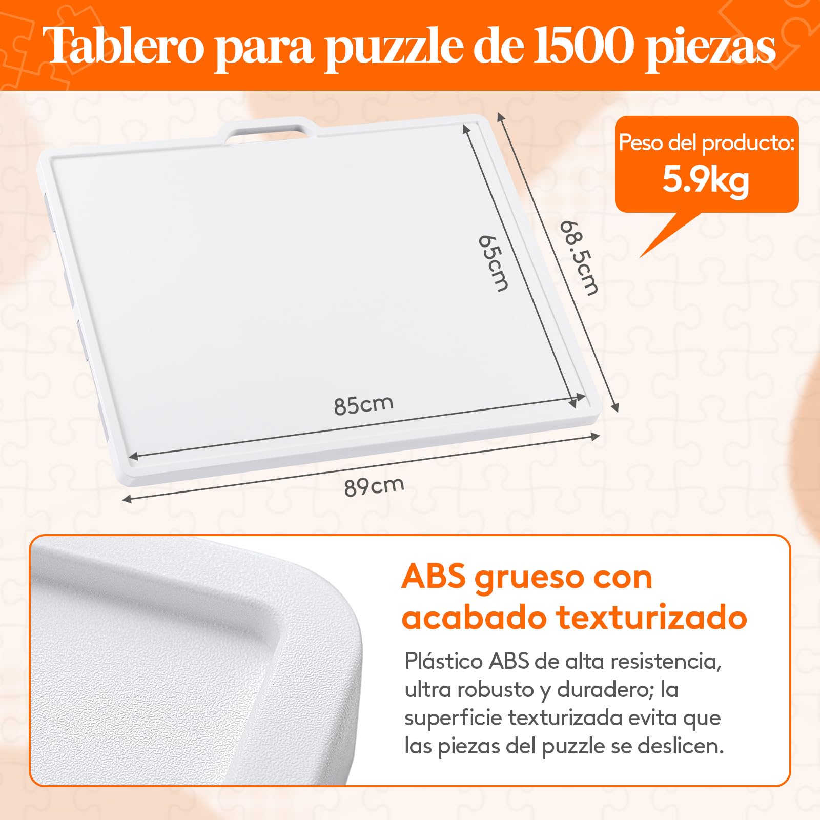 Lifewit 1500 PCS Puzzle Board, Tabla de Rompecabezas con 4 Cajones and Tapas, Multifuncional Plástico Tablero Puzzles Giratorio de 360°, 89 x 68.5cm, Blanco