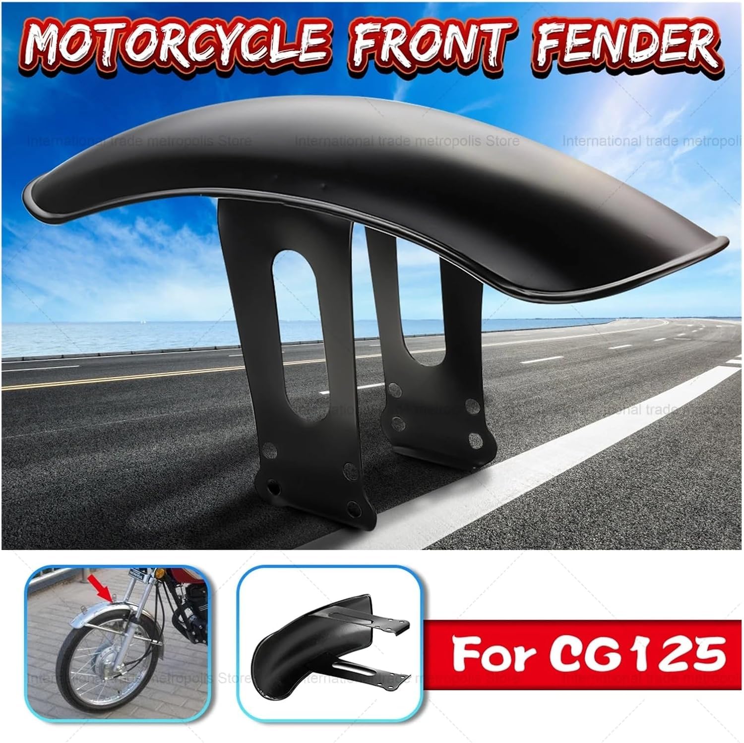 Parafango Bici Staffa Parafango Paraspruzzi Posteriore for Moto in PVC for Retrofit retrò for Honda