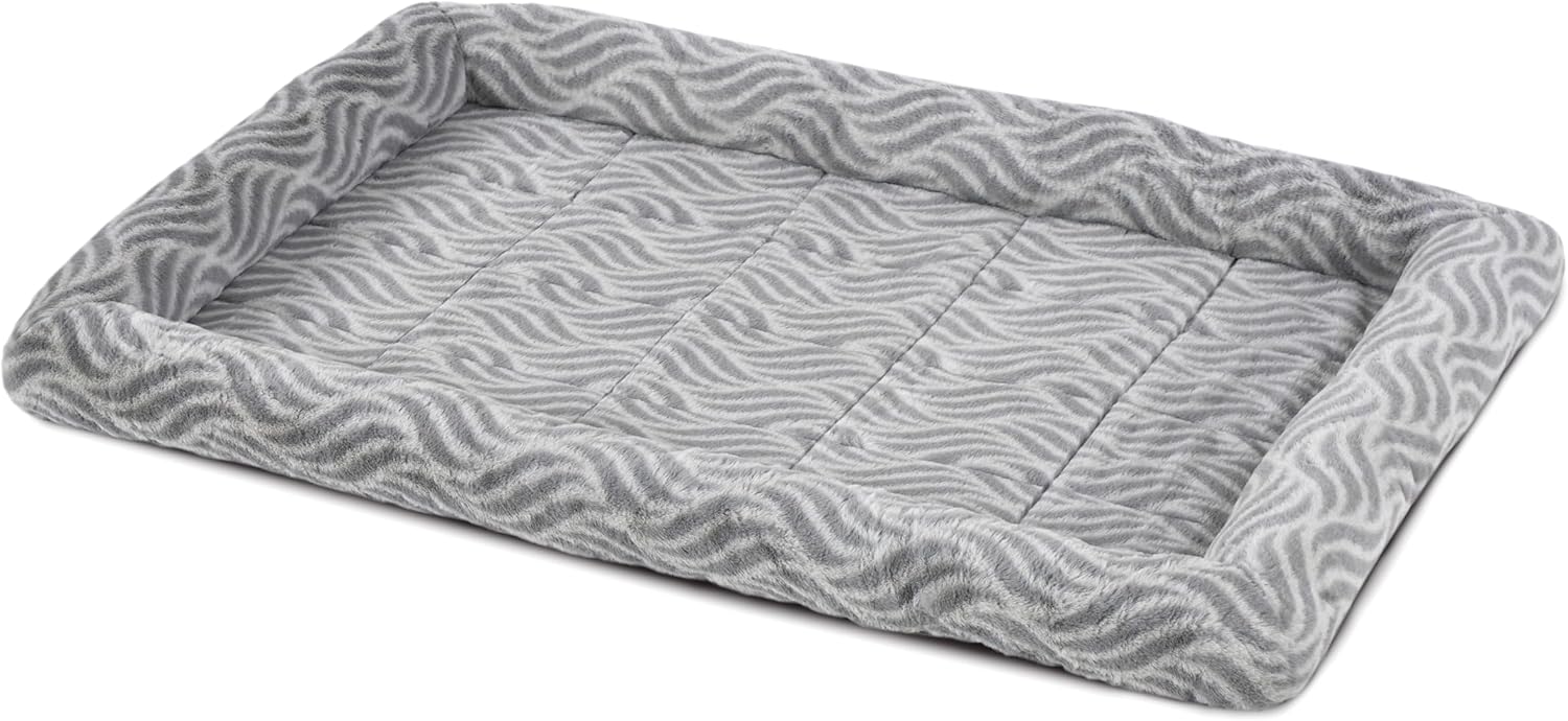 MidWest Homes for Pets QuiteTime Deluxe Wave Bolster Bed for Large Dogs; Easily Machine Wash and Dry; Gray; 42"; 40242-WVGY