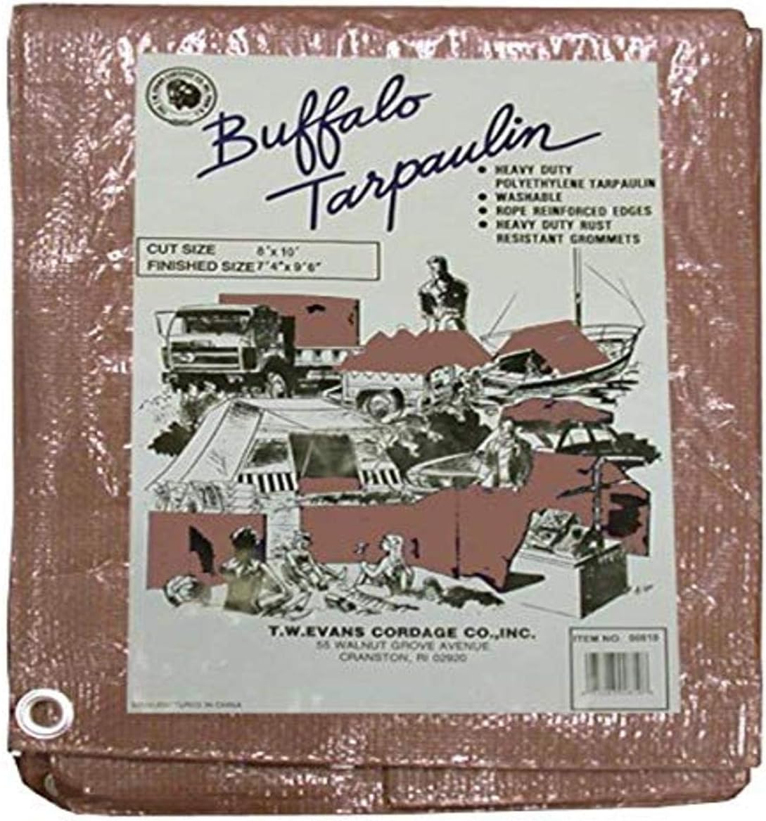 T.W Evans Cordage B3050 30-Feet by 50-Feet Buffalo Poly Tarp, Brown