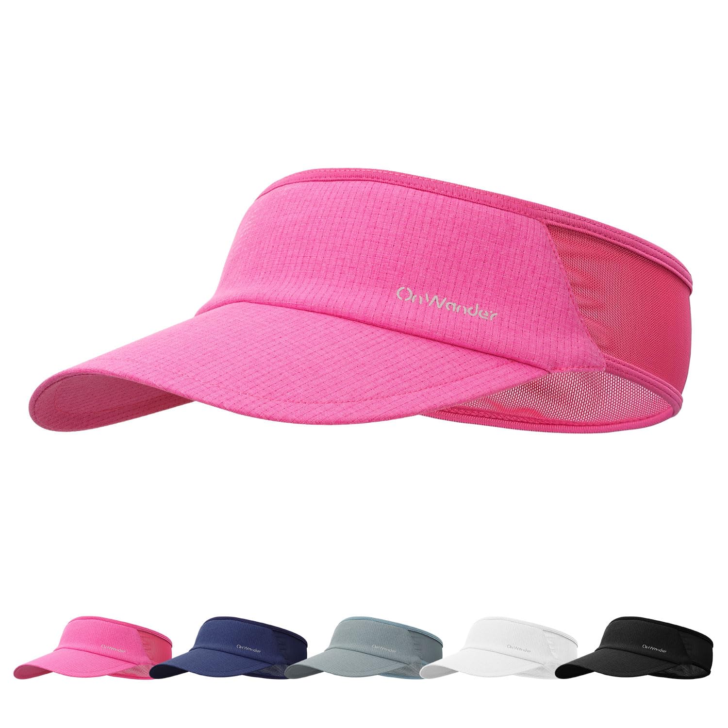 OnWander Sport Sun Visor Hat for Women - Lightweight Stretchy Polyester Spandex Quick Dry Sweatband Wrinkle Resistant