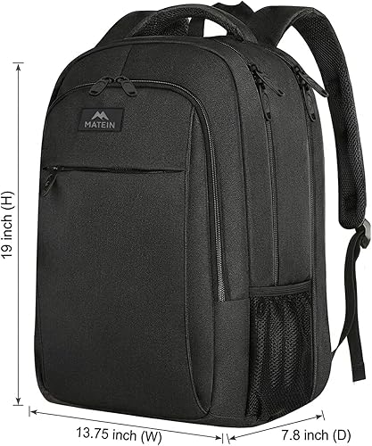 Miniatura 37 de MATEIN - Mochila empresarial para laptop de 15.6 pulgadas, mochila de viaje con puerto de carga USB, resistente al agua, para trabajo, universidad