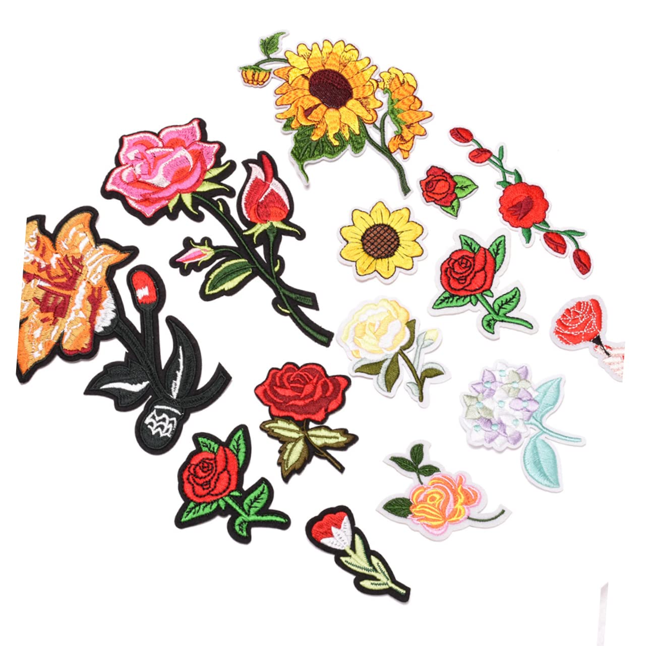 STOBOK 42piezas Parches Bordados De Flores Para Decoración De Ropa Apliques Para Camisetas Chaquetas Gorras y Accesorios Material Ecológico Fácil De Coser o Planchar