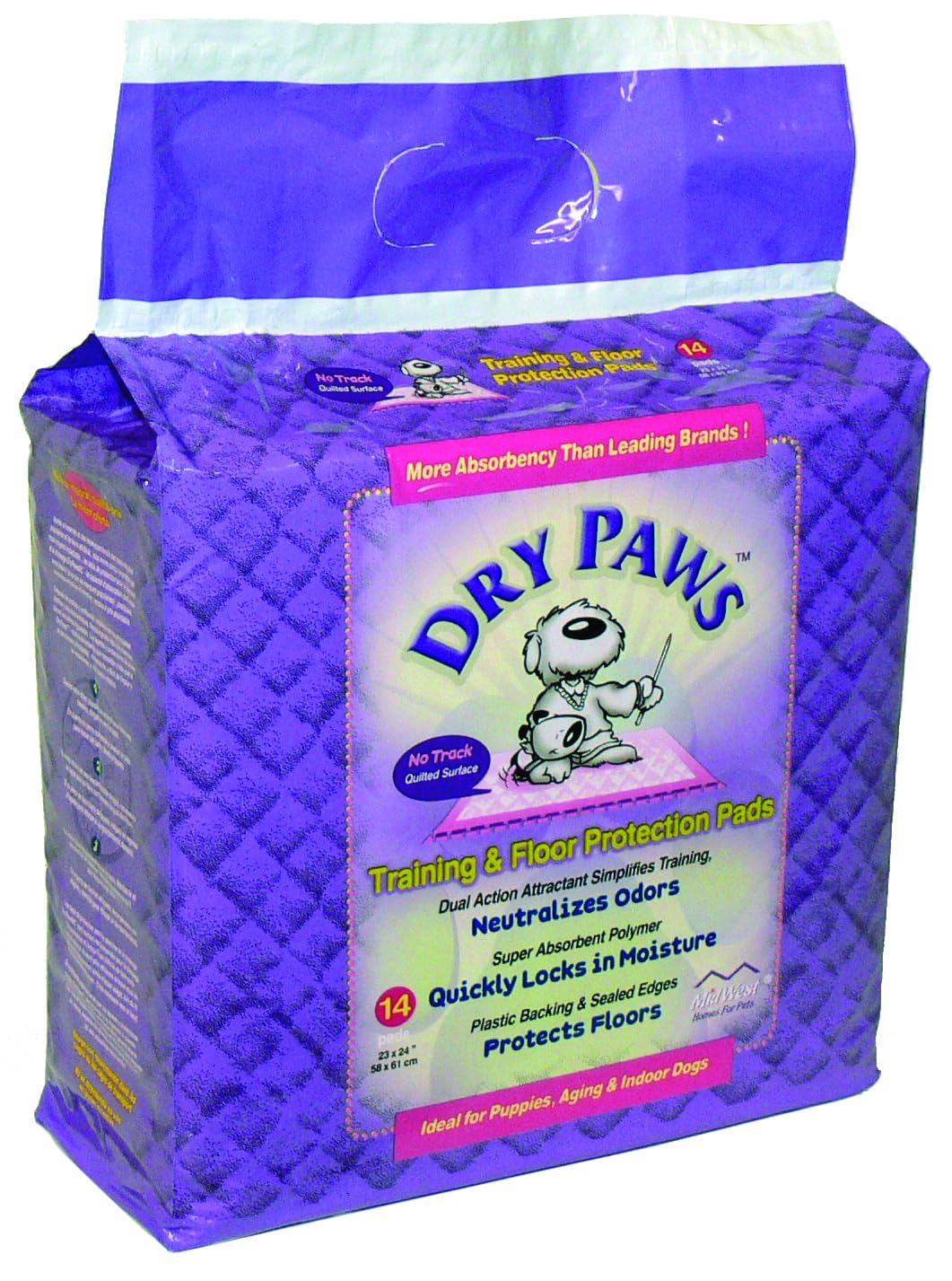 Midwest Dry Paws Extra Large Training and Floor Protection Pads, 14-Count (Pink) (B001NJ0DP4) Amazon Price History, Amazon Price Tracker