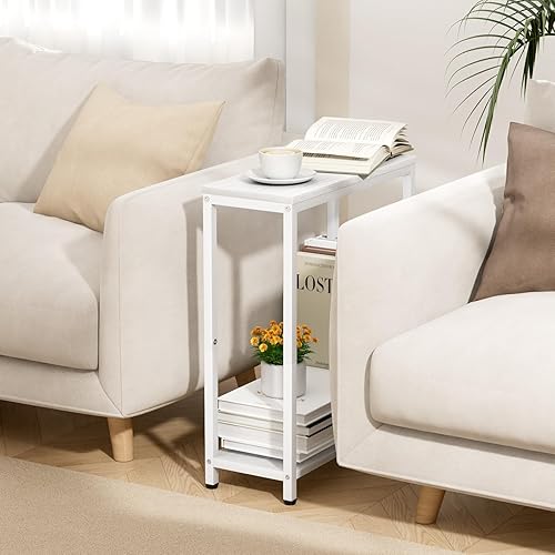 Miniatura 3 de SLEEPING LAMB Mesa auxiliar estrecha y pequeña para espacio pequeño, sofá de 2 niveles para sala de estar, dormitorio, junto a la mesita de noche