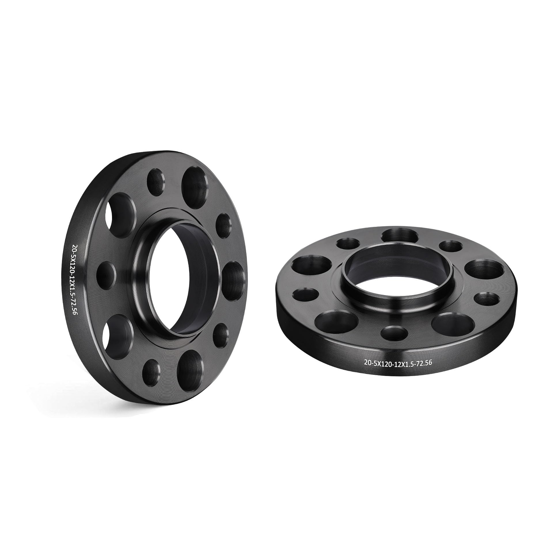 EVIL ENERGY 5x120 Wheel Spacers 20 mm Compatible for BMW, 5x120 mm Hubcentric with Lip 5 Lugs 72.56 mm Hub Bore, Wheel Adapters Fit for M12x1.5 Studs Black
