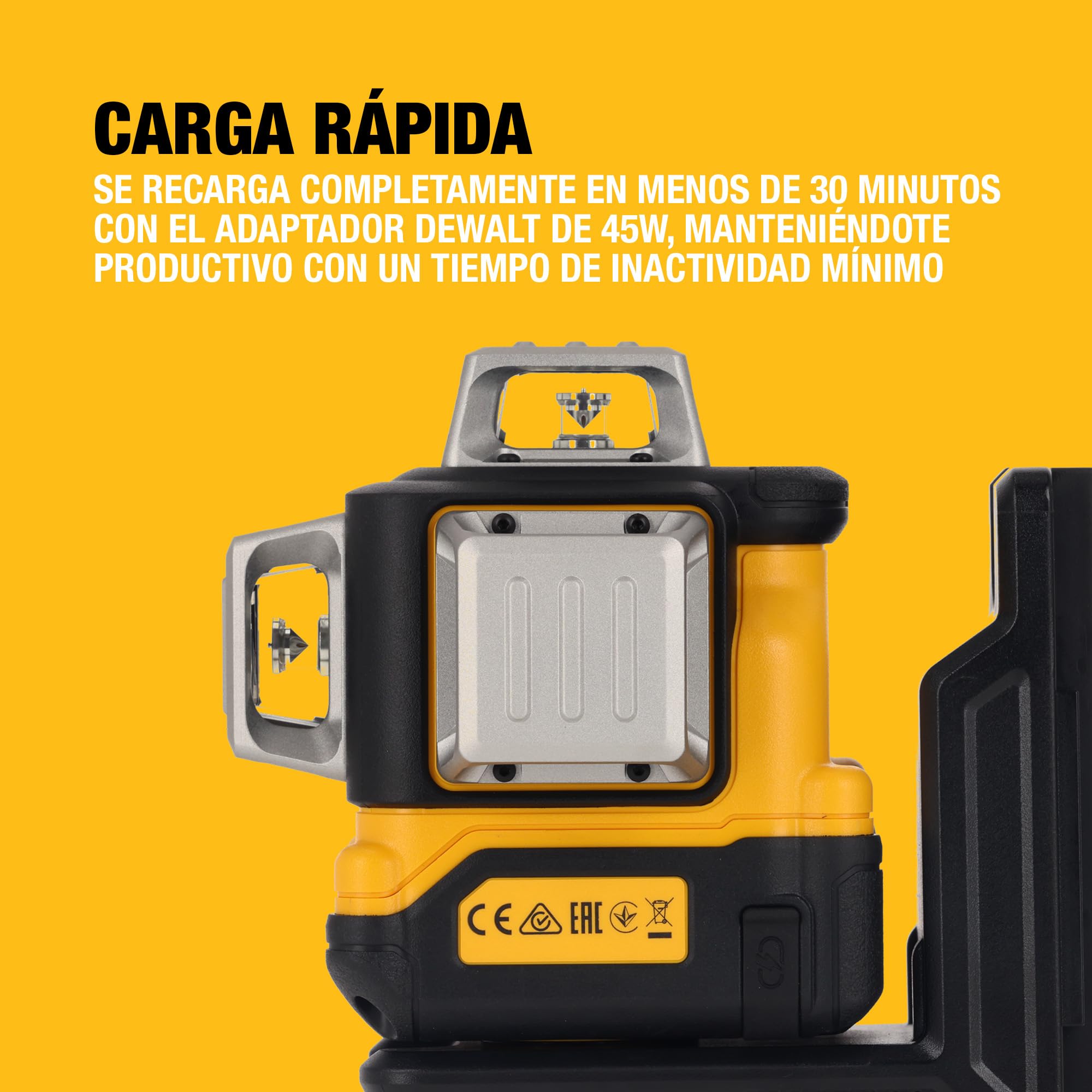 DEWALT, Láser de línea verde 3x360° recargable por USB en estuche, DCLE14361GB-XJ