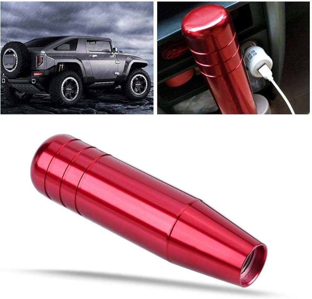 Pomello Del Cambio Universale Akozon In Lega Di Alluminio – Lunghezza 13 Cm, Colore Rosso, Design Ergonomico, Facile Installazione, Adatto Per Leva Manuale (JDM Style) - 2