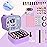 FCQQYWZ Nail polish Case, Nail Polish Organizer Bag and Nail Dryer Case Holds 30+ Bottles (15ml/0.5 fl.oz) and a Nail Lamp, Travel 2 Layer Nail Polish Storage with Sturdy Handles(Purple)