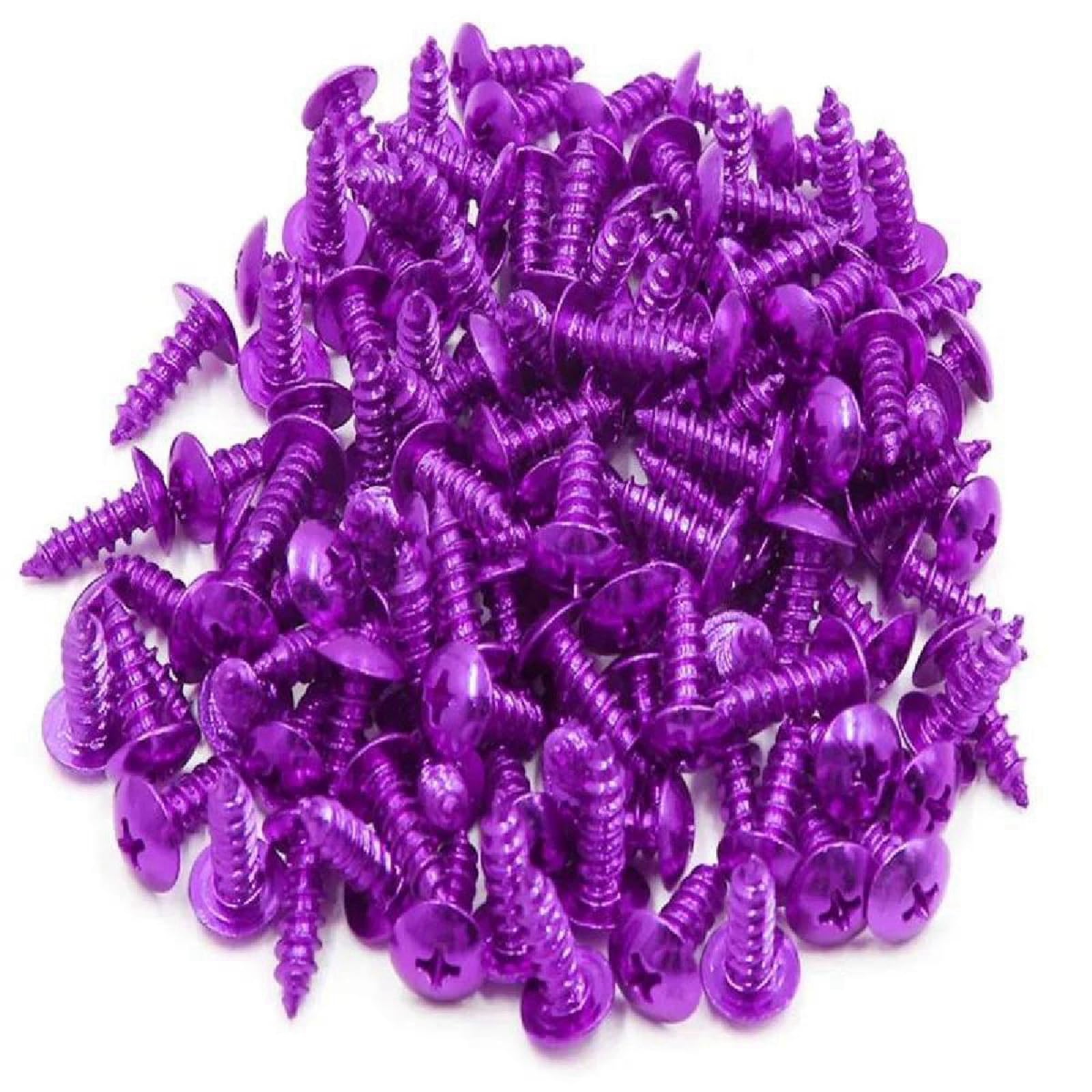 Viti, Viti autofilettanti, Viti autofilettanti a Testa Tonda M5 con Impronta a Croce, Viti in Alluminio Phillips, 20 Pezzi(Purple 20pcs)