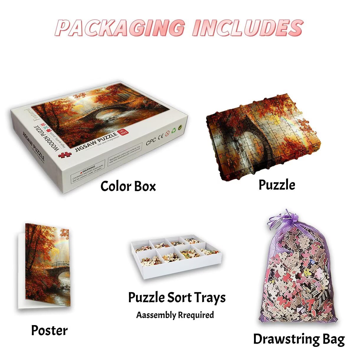 Puzzle 2000 Pezzi Autunno, Puzzle Arcobaleno per Adulti, Puzzles in Legno Intrattenimento Creativo, Divertimento, Puzzles Educativi Classici con Confezione di Alta Qualità Idea Regalo Donna -3510