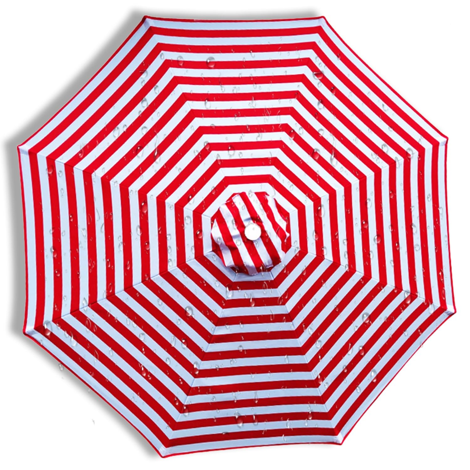 Patio Umbrella 9ft Replacement Canopy for 6/8 Rib, Garden Parasol Polyester Covers, Water Resistant, UV-Anti, Only the Top Cloth, Diameter 200-400cm(Red and white,8 Ribs 400cm)