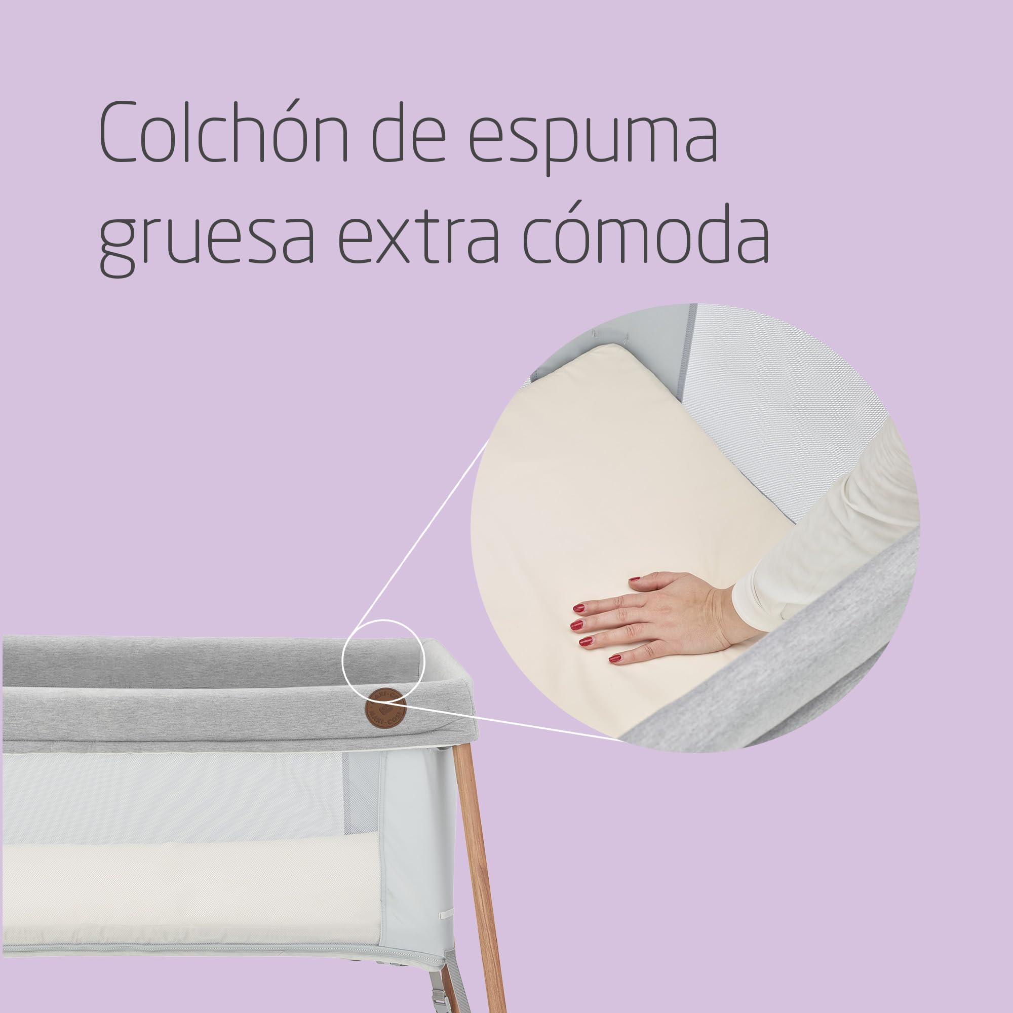 Maxi-Cosi Iris 2 en 1 Cuna de Viaje Bebe, 0 - 3 Años, máx. 15 kg, Cuna Viaje Compacta, 2 Niveles de Descanso, Plegable y Ligera, Colchones de Espuma Gruesa, Bolsa de Viaje, Essential Grey