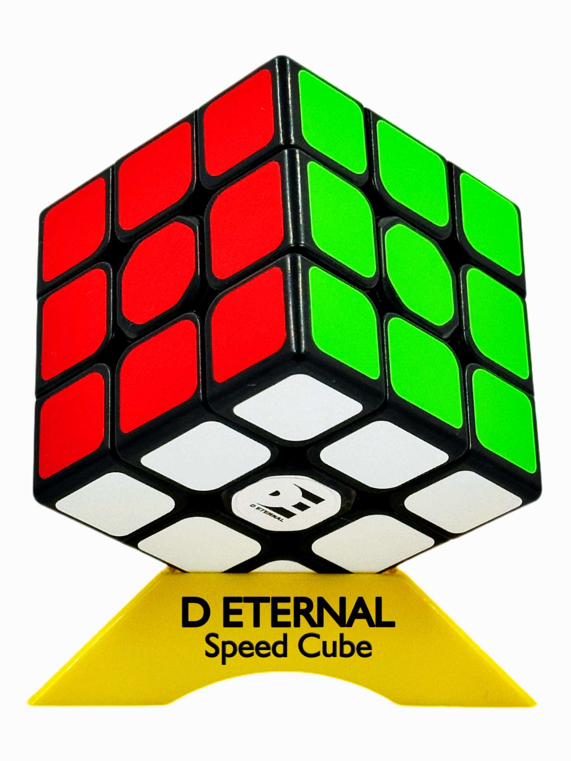 Cube 3x3x3 High Speed Cube 3x3 Magic Speed Cubic Puzzle Game for Kids Boys & Girls,Black (3x3+Stand)