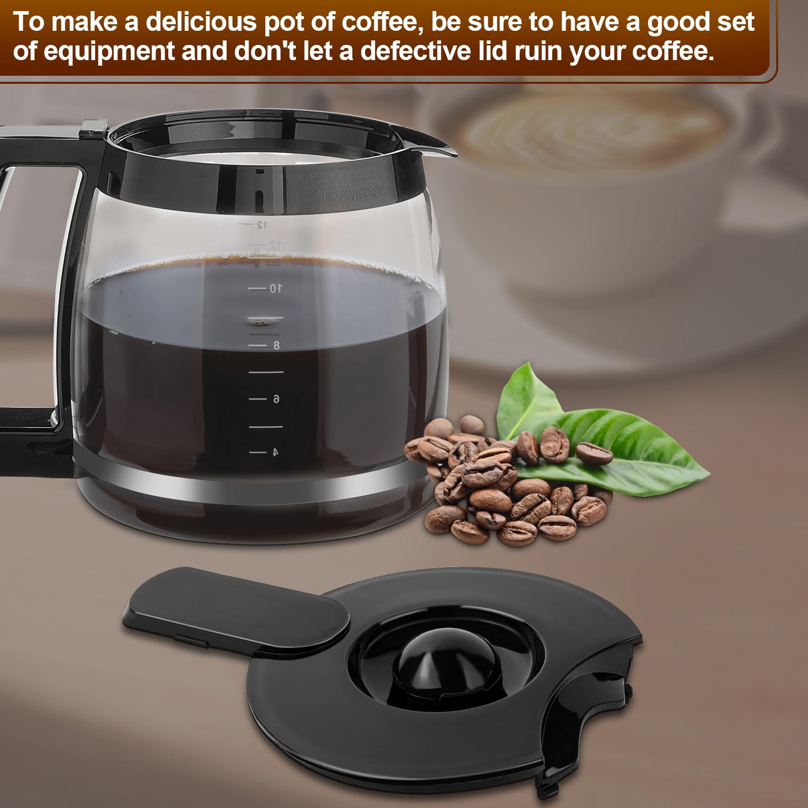 12 Cup Glass Carafe Replacement For Cuisinart Coffee Maker Dcc